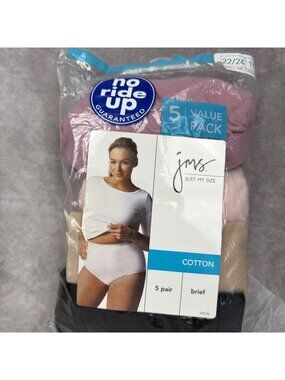 4 VTG Just My Size Hi-Cut Brief Panties Size 11 22 24 Underwear Y2K New Open Bag